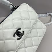 Chanel Trendy Top Handle White Black Lambskin Bag 25cm - 4
