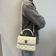 Chanel Trendy Top Handle White Black Lambskin Bag 25cm - 2