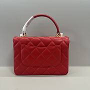 Chanel Trendy Lambskin Red Gold Hardware 25x12x17cm - 6