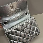 Chanel Trendy Top Handle Silver Lambskin Bag 25cm - 2