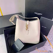 YSL Le 5 a 7 Soft Small Hobo Bag In Smooth Leather White 23x22x8cm - 1
