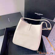 YSL Le 5 a 7 Soft Small Hobo Bag In Smooth Leather White 23x22x8cm - 5