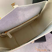 YSL Le 5 a 7 Soft Small Hobo Bag In Smooth Leather White 23x22x8cm - 3