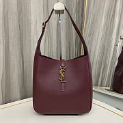 YSl Le 5 a 7 Soft Small Hobo Bag Red Wine 23x22x8cm - 1