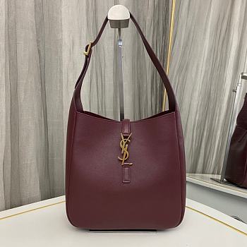 YSl Le 5 a 7 Soft Small Hobo Bag Red Wine 23x22x8cm