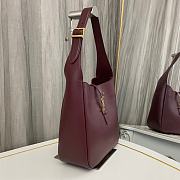YSl Le 5 a 7 Soft Small Hobo Bag Red Wine 23x22x8cm - 3