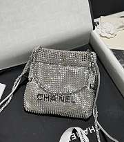 Chanel Mini 22 Handbag Silver 17x15x4cm - 1