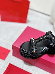 Valentino Garavani Rockstud Espadrille Platform Wedge Black 10cm - 4