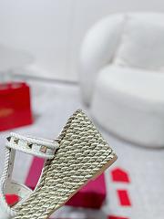 Valentino Garavani Rockstud Espadrille Platform Wedge White 10cm - 5