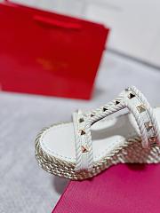 Valentino Garavani Rockstud Espadrille Platform Wedge White 10cm - 4