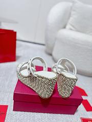 Valentino Garavani Rockstud Espadrille Platform Wedge White 10cm - 2