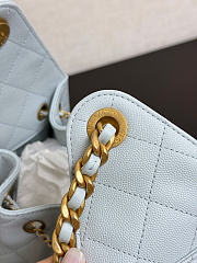 Chanel 25 Small Handbag Light Blue Calfskin Gold 30x26x14cm - 2