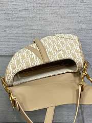 Dior Saddle Bag with Strap Oblique Jacquard Natural 25.5x6.5x20cm - 6