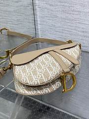 Dior Saddle Bag with Strap Oblique Jacquard Natural 25.5x6.5x20cm - 5