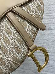 Dior Saddle Bag with Strap Oblique Jacquard Natural 25.5x6.5x20cm - 3