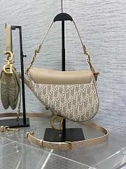 Dior Saddle Bag with Strap Oblique Jacquard Natural 25.5x6.5x20cm - 2
