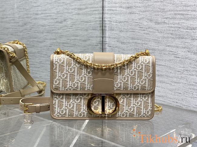 Dior 30 Montaigne Chain Bag Natural Oblique 25x16.5x8cm - 1