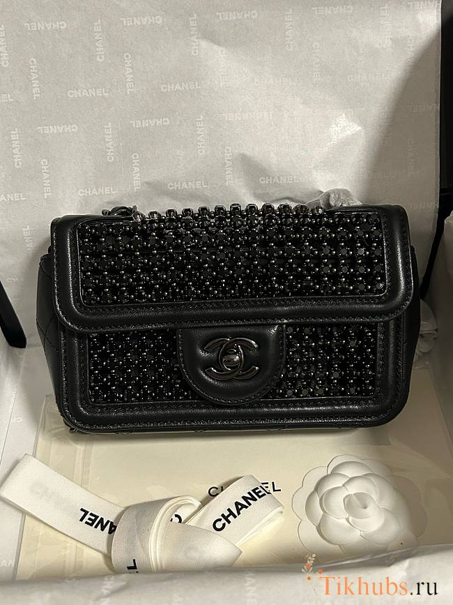 Chanel Evening 25P Flap Bag Black 18cm - 1