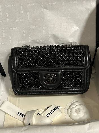 Chanel Evening 25P Flap Bag Black 18cm