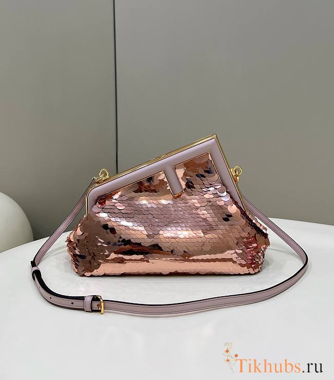Fendi First Bag Sequins Pink 26x18x9.5cm - 1
