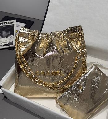 Chanel 22 Handbag Gold 35x37x7cm