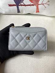 Chanel Card Holder Grey Caviar Gold 12x7.5x2.5cm - 1