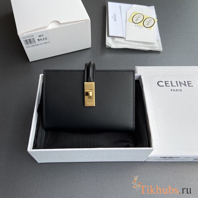  Celine Wallet With Coin Purse 16 Black 12.7x9x2cm - 1