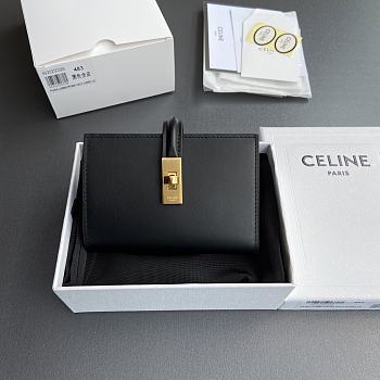  Celine Wallet With Coin Purse 16 Black 12.7x9x2cm