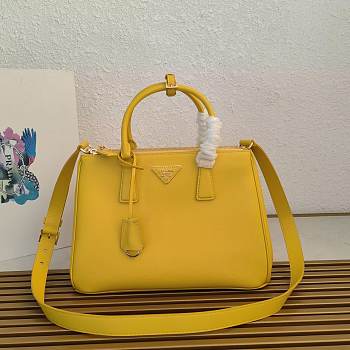 Prada Large Galleria Leather Bag Yellow 32x22.5x13.5cm