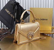 Dolce & Gabbana Mini Devotion Gold Top Handle Bag 19x4.5x13cm - 3