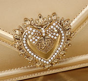 Dolce & Gabbana Mini Devotion Gold Top Handle Bag 19x4.5x13cm - 2