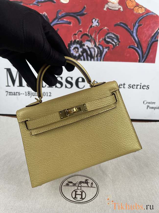 Hermes Mini Kelly Gold Metallic 19cm - 1