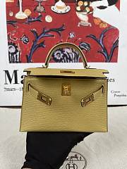 Hermes Mini Kelly Gold Metallic 19cm - 5
