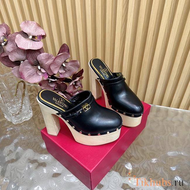 Valentino Garavani Black Tan-Go Clogs Black 10cm - 1