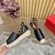 Valentino Garavani Leather Espadrilles Black 5cm - 5