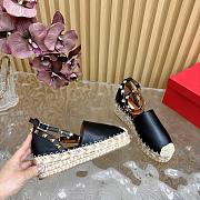 Valentino Garavani Leather Espadrilles Black 5cm - 3