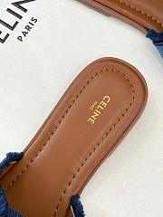 Celine Triomphe Blue Denim Slides - 4