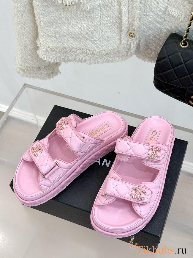 Chanel Lambskin Pink Sandals - 1