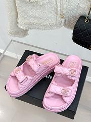 Chanel Lambskin Pink Sandals - 1