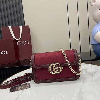 Gucci Go Small Shoulder Bag Red 21.5x14x9cm