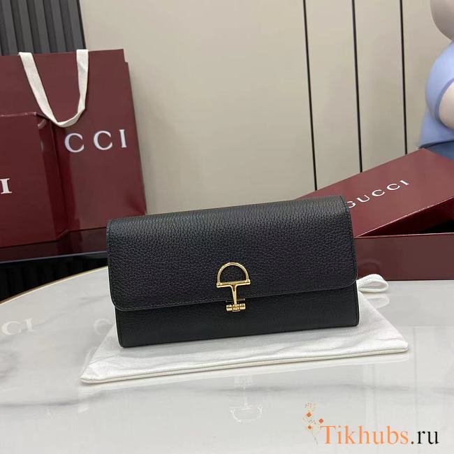 Gucci Softbit Continental Wallet Black 19x10x3.5cm - 1