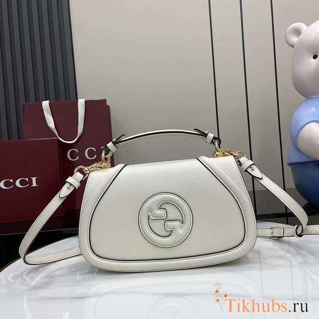 Gucci Blondie Medium Top Handle Bag White 26.5x16.5x8.5cm - 1