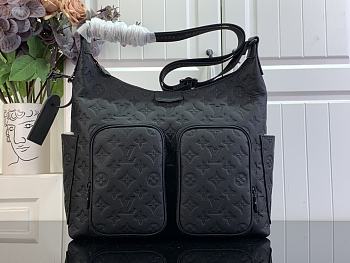 Louis Vuitton LV Hobo Cargo Bag Black 34.5x27x19.7cm