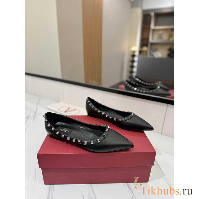 Valentino Rockstud Ballet Flat Black - 1