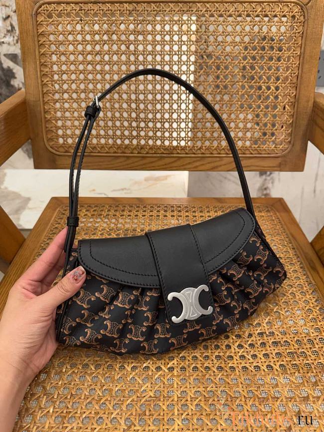 Celine Teen Polly Nylon Triomphe Black 29.5x14.5x3cm - 1