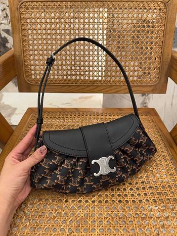 Celine Teen Polly Nylon Triomphe Black 29.5x14.5x3cm