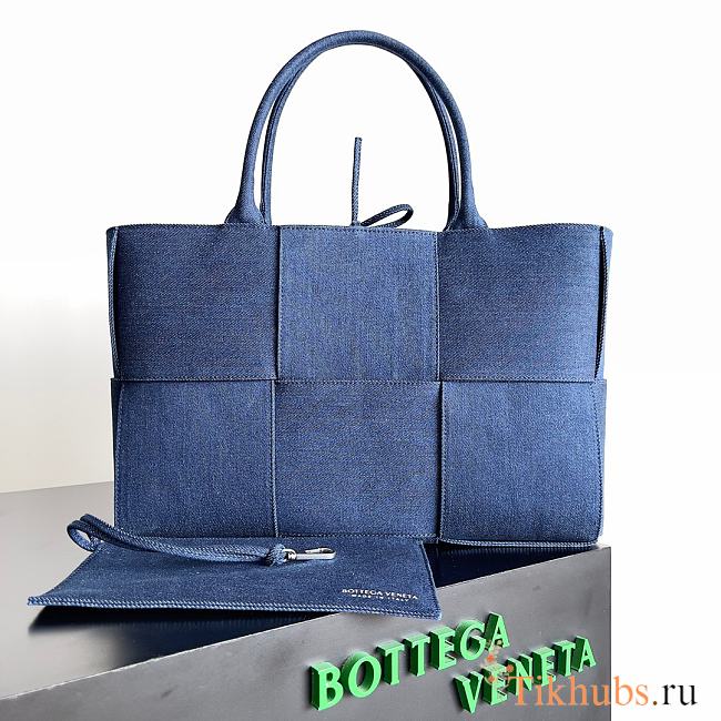 Bottega Veneta Small Arco Tote Bag Denim Blue 30x20x11.5cm - 1