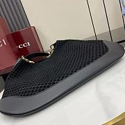 Gucci B Shoulder Bag Dark Black Suede 49x46x4cm - 6