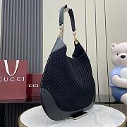 Gucci B Shoulder Bag Dark Black Suede 49x46x4cm - 3