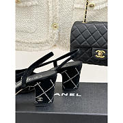 Chanel Slingbacks Black Oatskin Grosgrain Low 6cm - 5